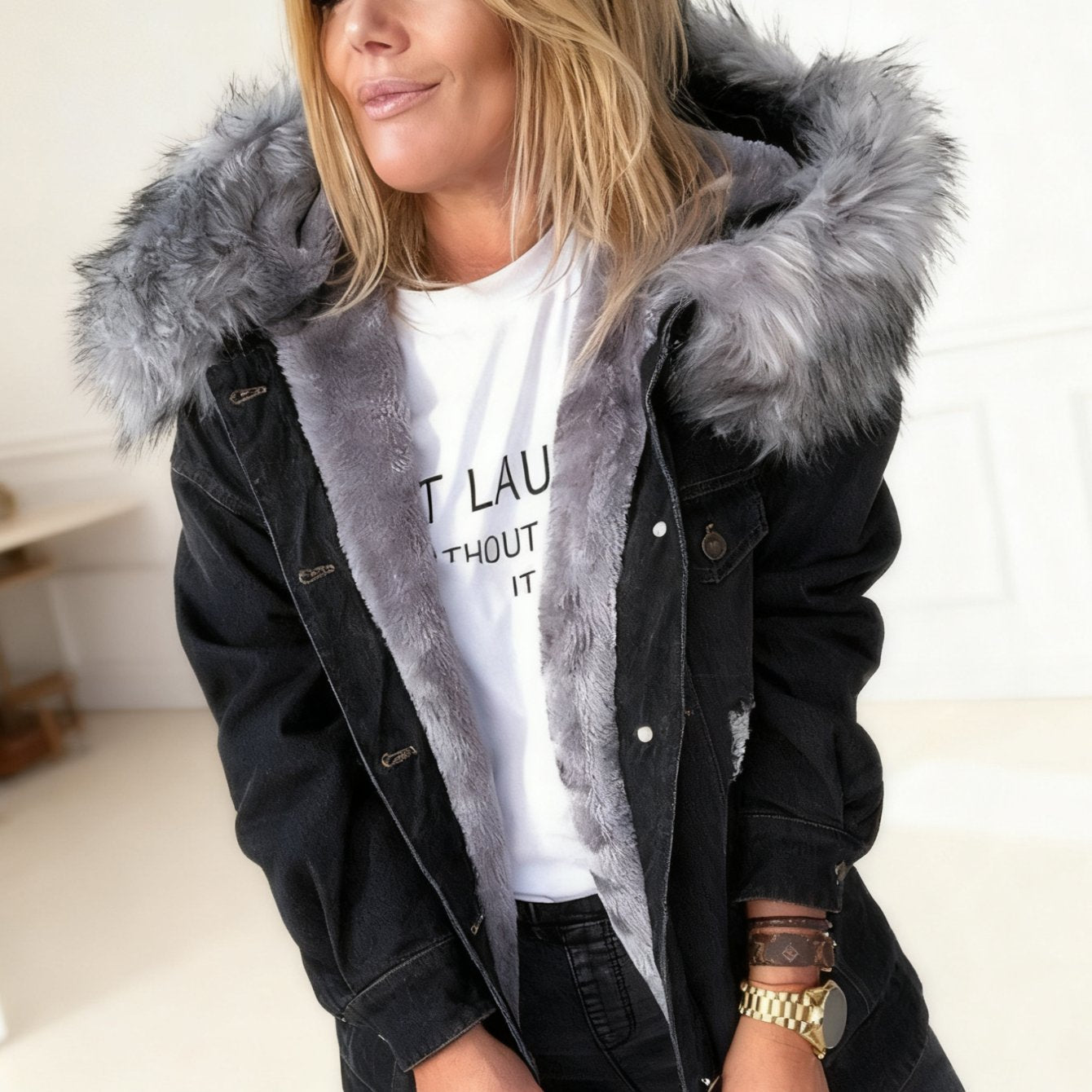 Vintage Oversized Denim Jacket - Effortless Elegance