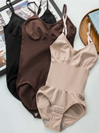 Conjunto de 3 peças de bodies sem costuras com controlo da barriga, realce do bumbum e efeito adelgaçante nos quadris