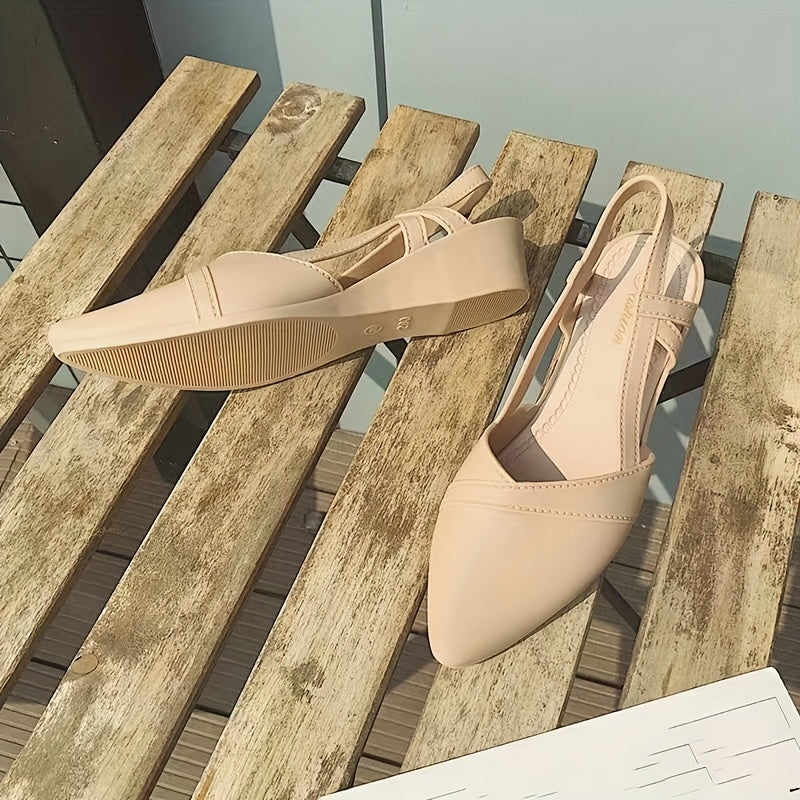 Sapatos de Trabalho Casual com Bico Fino e Sola Macia, Saltos Plataforma Antiderrapantes para Mulheres ao Ar Livre Com Solado Grosso, Flats Clássicos Versáteis da Moda