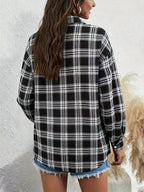 Camisa de Botões Oversize Feminina - Blusa de Manga Comprida e Corte Solto com Decote Quadrado, Tecido Opaco para Looks Diários e Formais - Transição Primavera/Outono, Roupa de Primavera Outono, Construção Durável, Topo Elegante, Roupa de Escritório