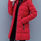 Urban Grace Quilted Mid-Length Jacket with Hood