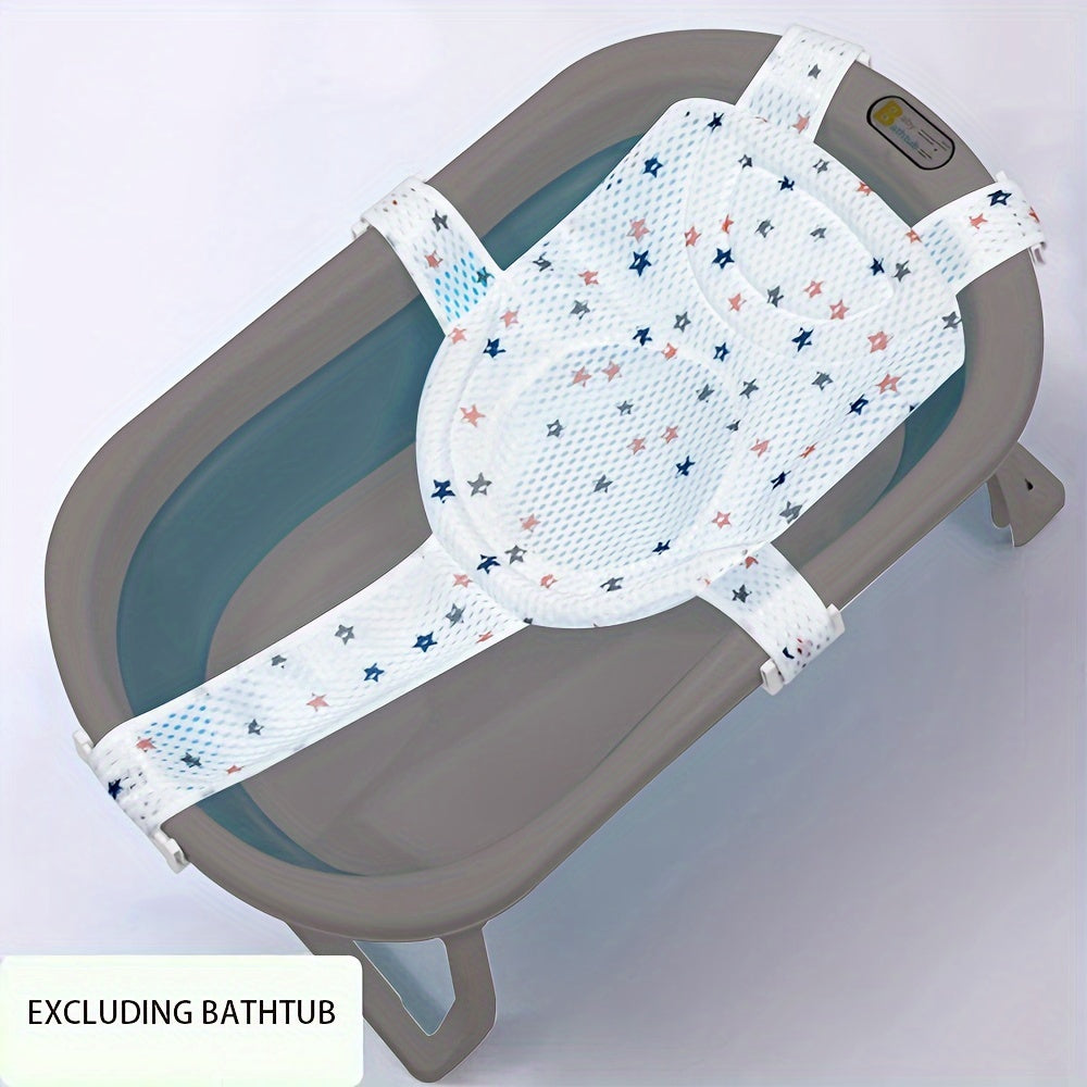 Sistema de Banho para Bebês com Rede Antiderrapante e Tapete de Suspensão - Estrutura para Banheira, Chuveiro, Spa - Auxílio de Banho (///) - Banho para Recém-Nascidos e 0-2 Anos