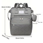 Mala de fraldas leve de grande capacidade para mulheres - Alças de ombro ajustáveis, vários compartimentos, fecho de correr e forro de poliéster para viagens, praia, férias - Cinza, Mala de fraldas, Transportador de acessórios de praia, Acessório de estilo para pais, Fecho de correr durável