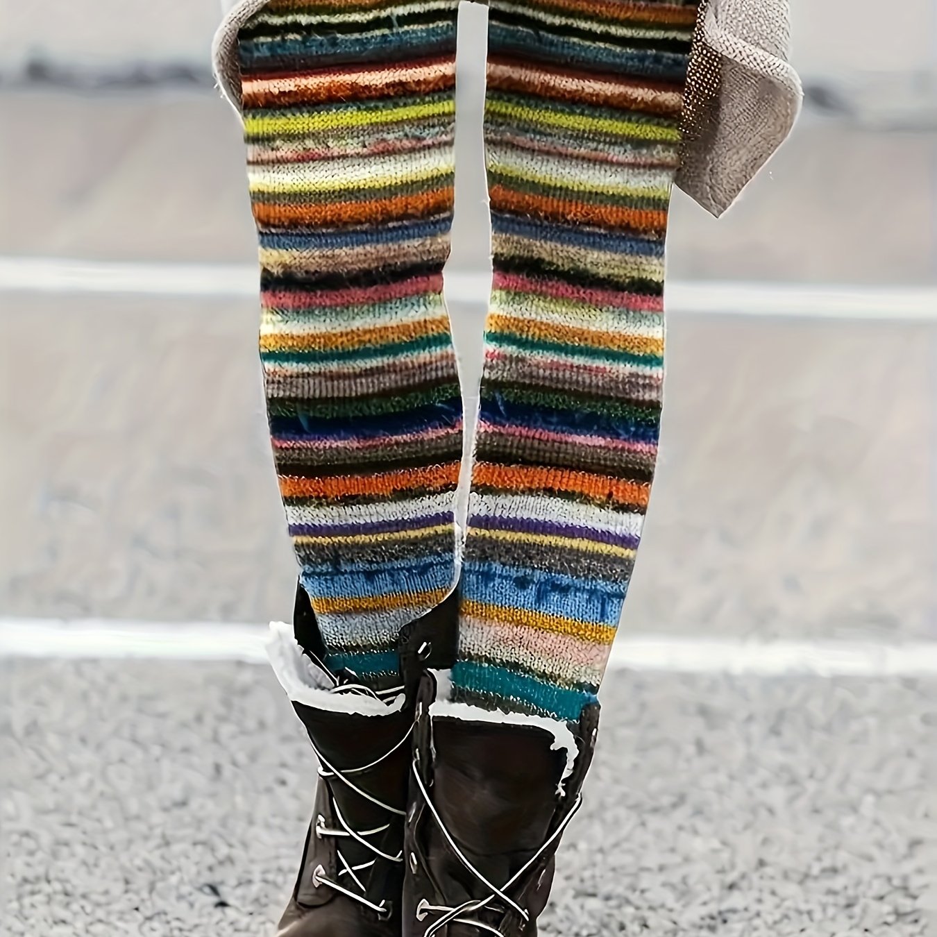 Vibrant Striped High-Waist Comfort Pants