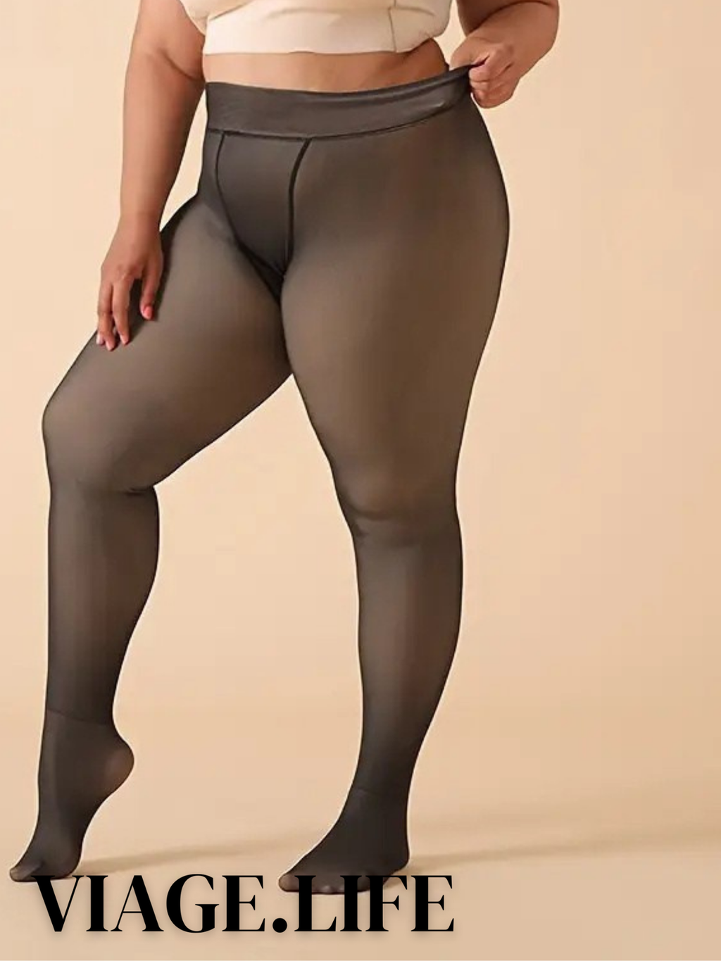 Cozy Plus Size Wool-Blend Tights - Full Coverage & Comfort